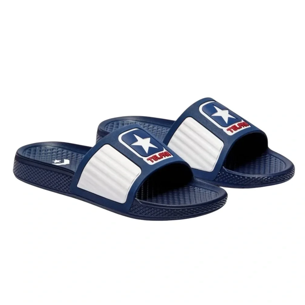TELFAR X Converse All Star Slide NWT Navy Peony & White Sz 6 & 7 - Picture 1 of 9
